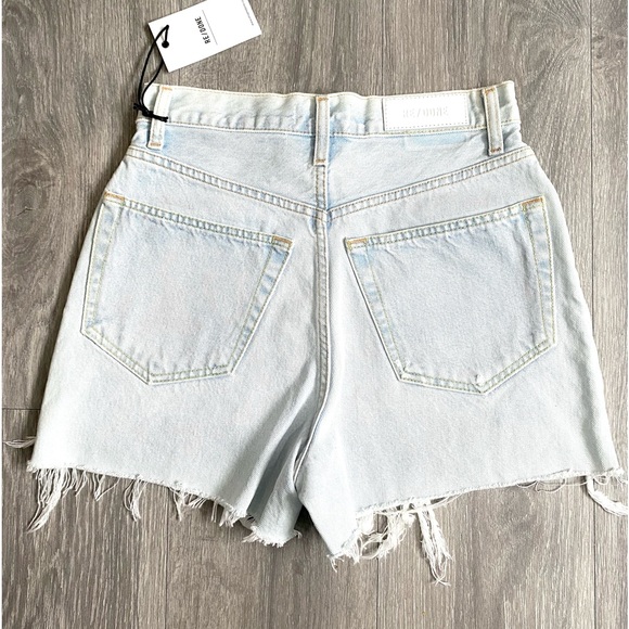 🌻NWT RE/DONE 50s CUT OFF SHORTS LIGHT RAF! SIZE 26 or 4 DISTRESSED LIGHT WASH🌻 - Picture 4 of 11